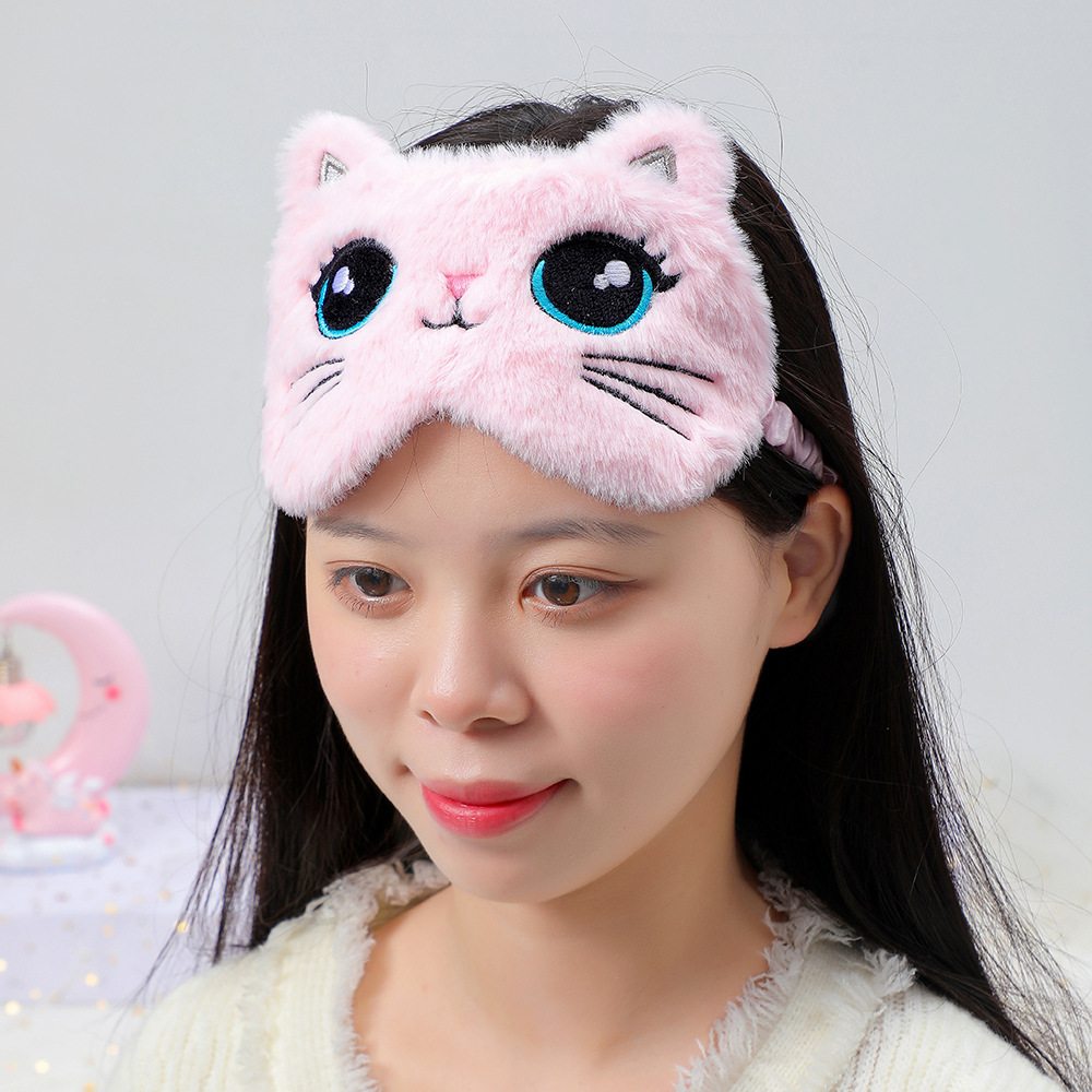 Cute Cat Plush Eye Mask display picture 7