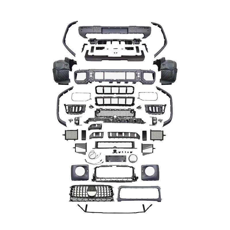 Mercedes-Benz G-Class W464 Modified to W465 Amg Wide-Body Front and Rear Bumpers, Front Bumper, Side Skirts, Rear Bumper, and Tail Throat