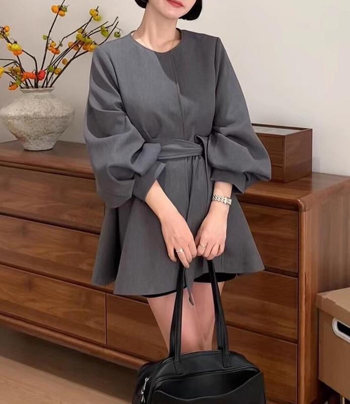 2025秋季新款韩版宽松中长款系带收腰显瘦百搭时尚女装风衣外套潮|undefined
