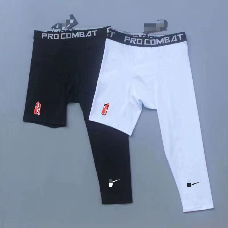 American-Style Single-Leg Compression Pants for Men, Basketball Shorts, Long and Short Training Pants, High-Elastic Fitness Quick-Dry Sports Pants