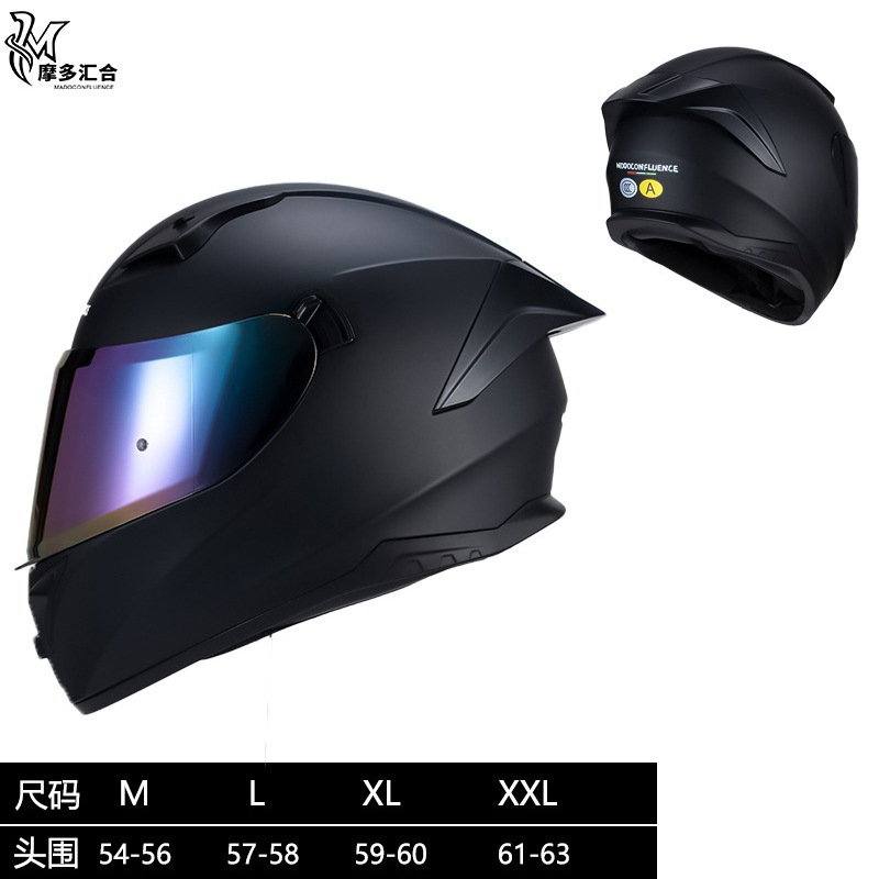 Cascos de motocicleta para hombres y mujeres, motocicleta retrógrado pedaleos de crucero de simulación de cuatro estaciones 3C personalidad anti-nebra casco completo