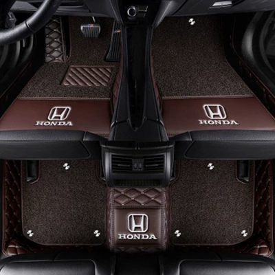 Modelə uyğun ayaqaltı — Suitable for Honda Accord, Fit - cr-v-double-layer-coffee-color-coffee-color-silk-loop