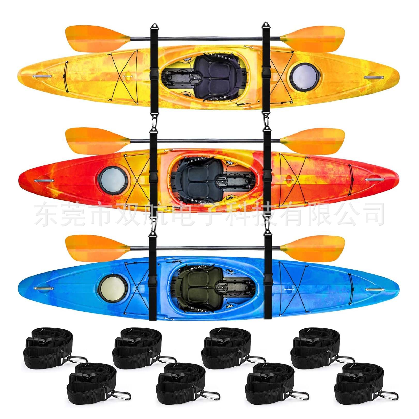 壁挂式独木舟或桨板重型填充墙存储吊索皮艇储存带车库吊具挂绑带