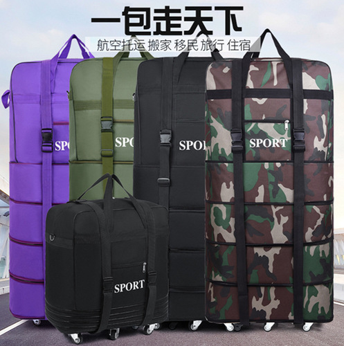 Large capacity 158 aviation checked bag folding universal wheel travel bag study abroad aircraft luggage bag moving bag