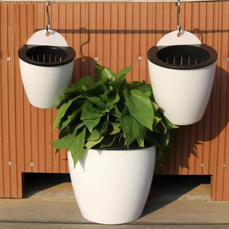 Wall-Mounted Flower Pot, Lazy Pot, No Watering Required, Wall-Mounted, Nail-Free Succulent Flower Pot, Pothos Hanging Basket Pot, Wall-Mounted Plastic Flower Pot