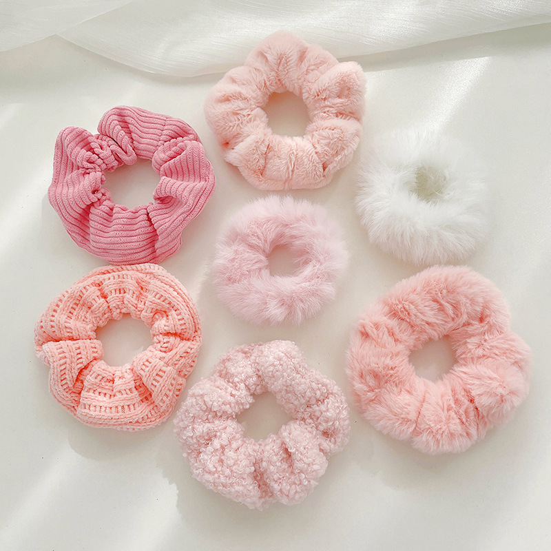 Pequeño fresco estilo retro flor triturada anillo de cabello adornamiento de cabello de niña corazón de cola de caballo intestino anillo de cabello temperamento encaje tocado