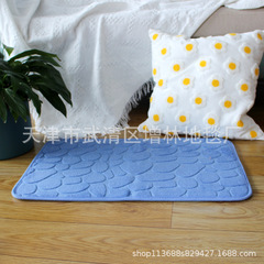 Manufacturer wholesale coral velvet absorbent bathroom floor mats entrance door pebbles embossed door mats door rub soil foot mats