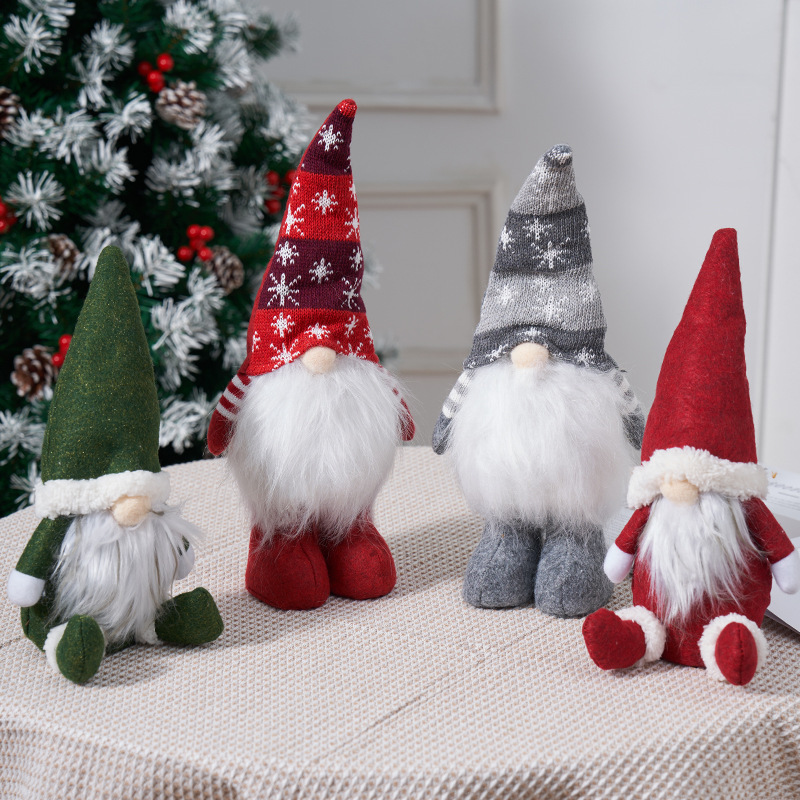 クリスマス装飾サンタクロース顔のない人形人形ウィンドウ装飾品クリスマス用品北欧スタイルの装飾|undefined