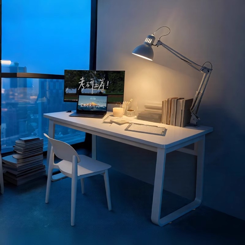 Mesa de estudio simple blanca mesa de inmersión mesa de estudio de posgrado mesa de computadora de estudio de escritorio de escritorio