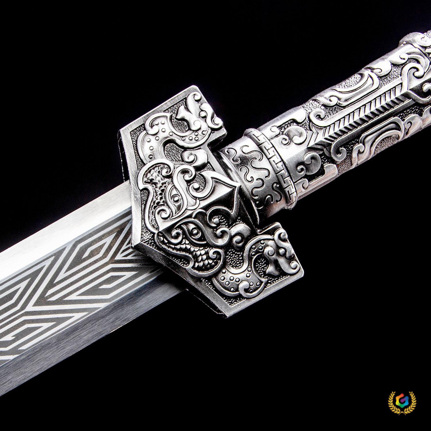 ✅龙泉市刀剑高锰钢一体春秋汉剑秦王佩剑影视宝剑冷兵器收藏未开