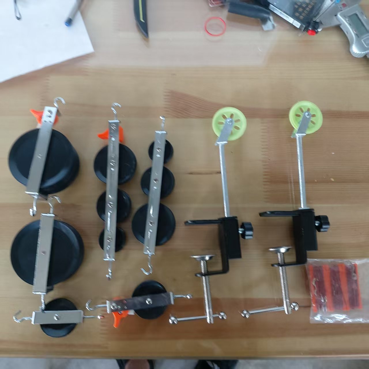 演示滑轮组，中学物理教学仪器，演示用可卡，带支杆滑轮