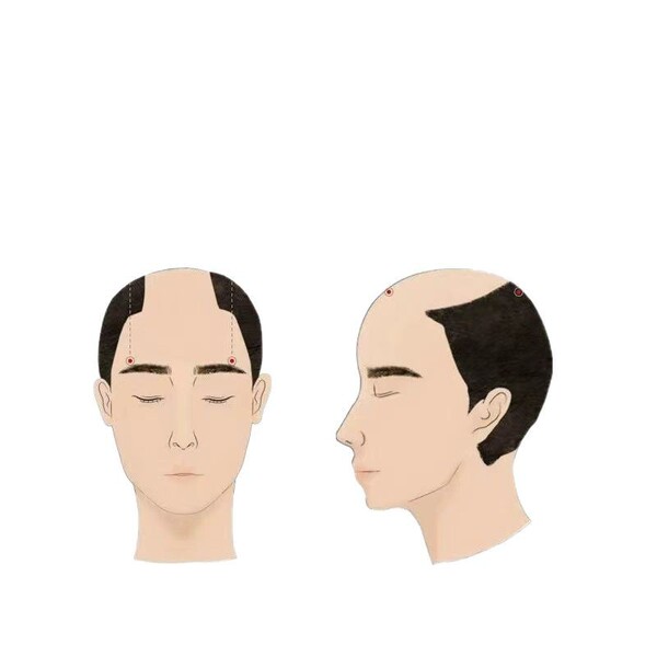 Invisible wig made from real hair for head top