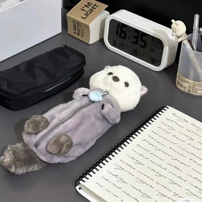 Xiaohongshu 新しい漫画ぬいぐるみ緑の亀小動物鉛筆バッグ学生子供文具バッグ収納袋|undefined