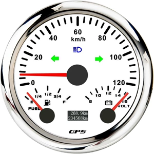 85mm Üçü-birində GPS Sürət Odometeri, Yanacaq Səviyyəsi, Voltametr 0-120 200km/h MPH