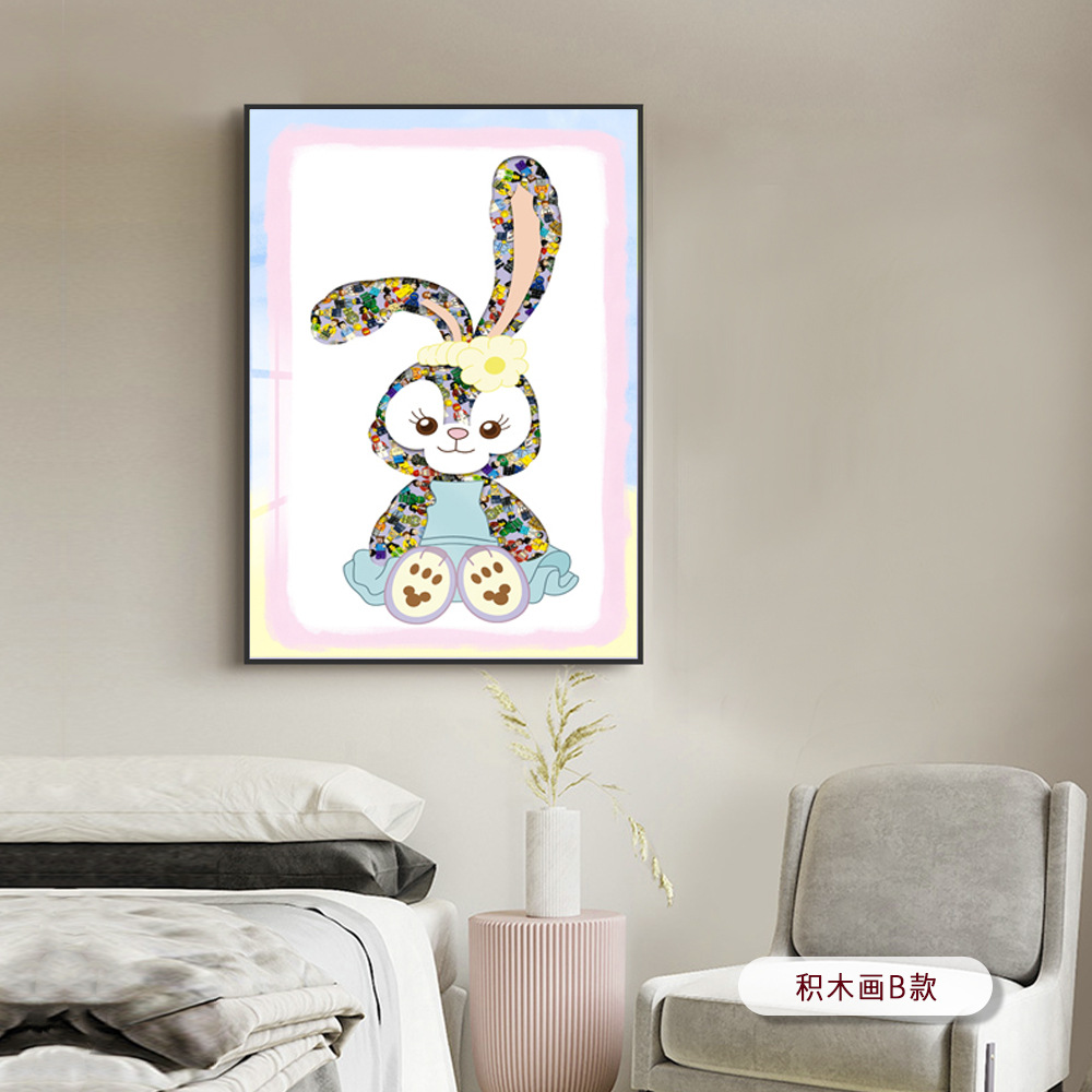 Bloques de construcción Pintura decorativa Estrella de dibujos animados Daitu Anime Sala de estar Entrada Pasillo Pasillo Pintura mural Habitación de los niños Pintura colgante junto a la cama