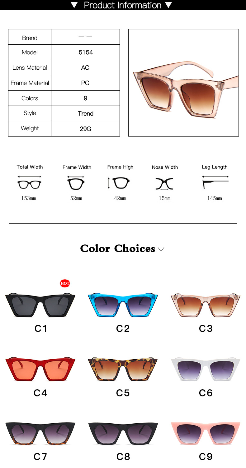 Gafas de sol cuadradas retro a la moda para hombre y mujer_voghion.com