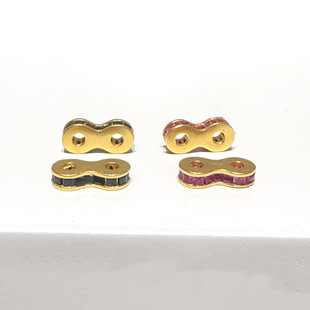 Ancient gold double-breasted buckle chain buckle head spacer bead spacer s925 sterling silver pearl necklace bracelet diy accessories