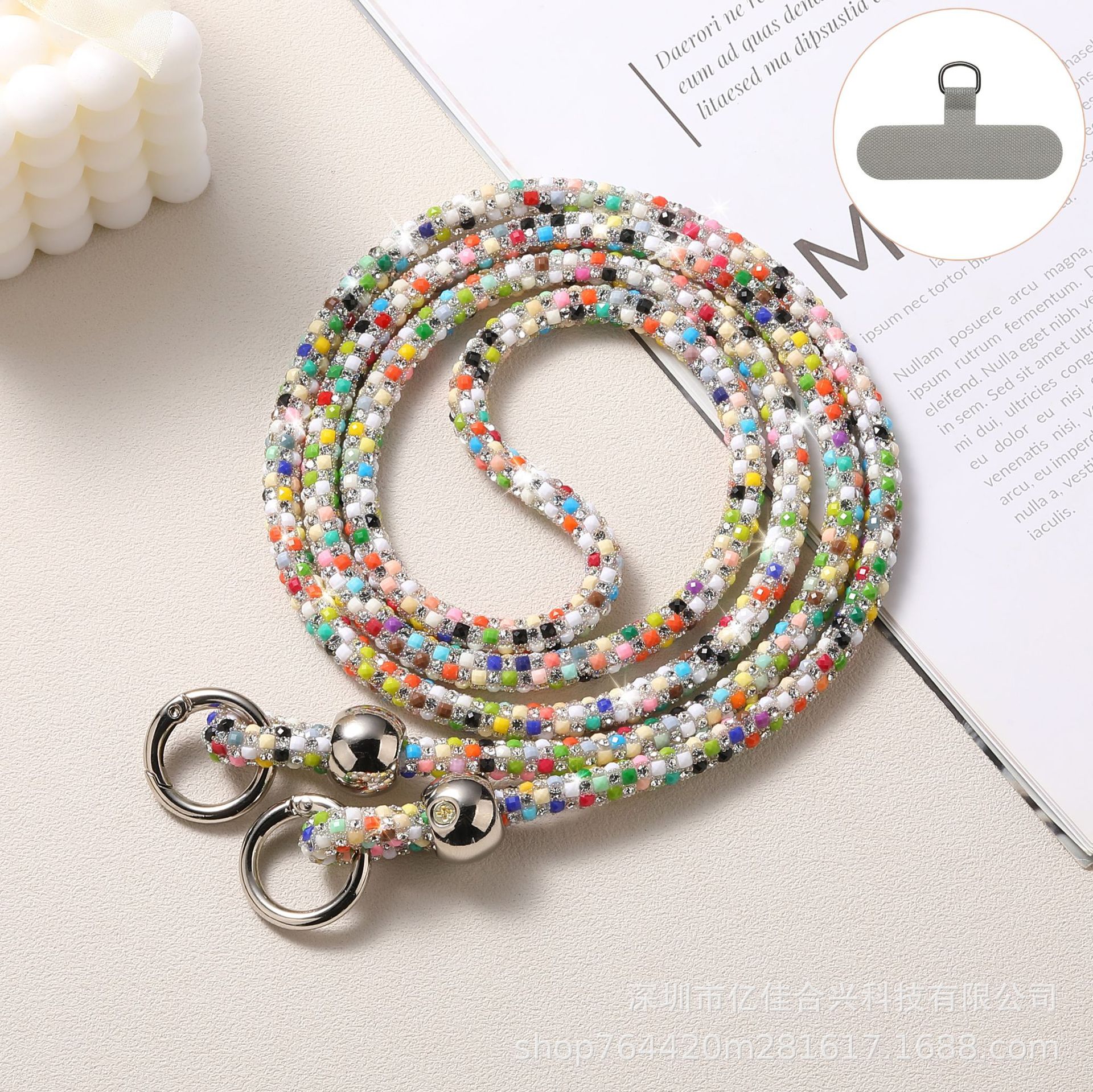 Cuerdas de telefonía móvil de lujo de diamante larga larga colgante de telefonía móvil colgante de hombro colgante de bolso colgante correa de teléfono móvil