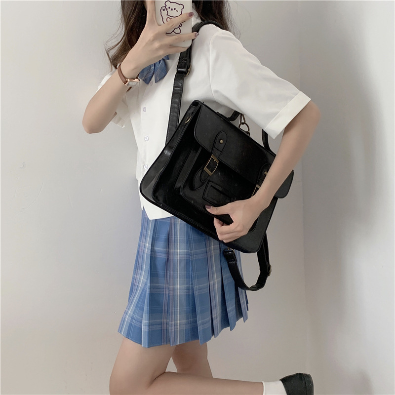 新款日系邮差包包女学院风制服包jk书包大容量双肩背包斜挎通勤包-阿里巴巴