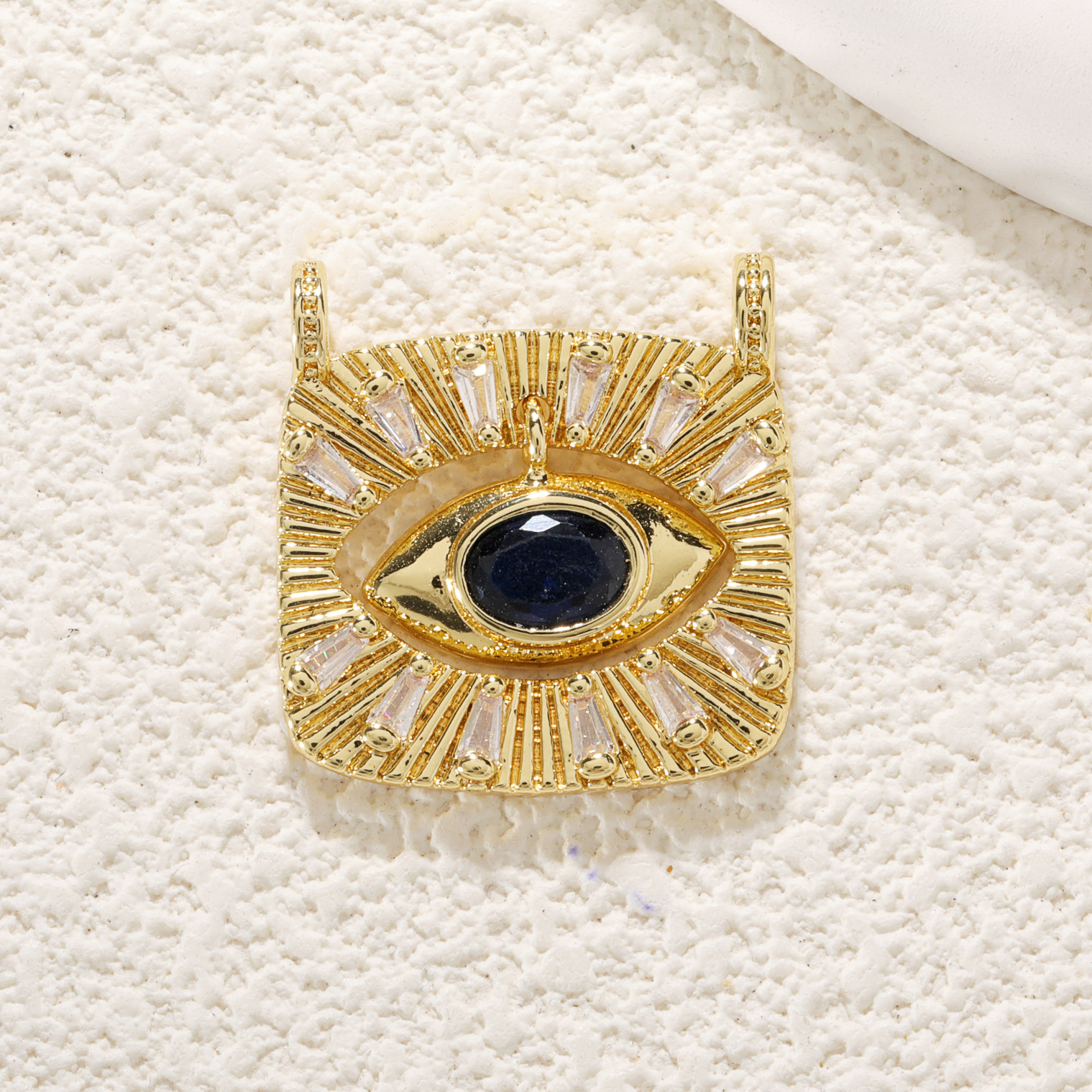 5g Weight Pendant Jewelry Making Type 13.8*18mm Jewelry Making Size Zircon Inlay Material DIY Jewelry Accessories Classification 1 Piece Quantity Copper Material Eye Pattern Enamel, Inlay Design IG Style Style 1 Piece 13.8*18mm Copper Zircon Eye Pendant 9