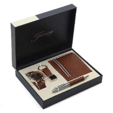 Regalo de los hombres traje embalaje exquisito reloj + cinturón creativo simple combinación suit-6pcs/Set
