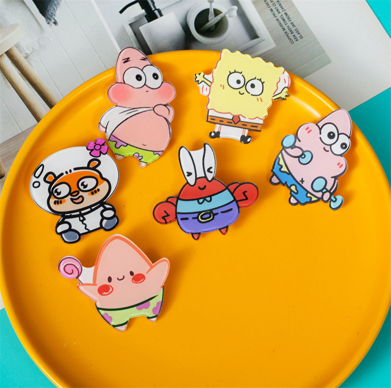 かわいい漫画スポンジ赤ちゃんアクリルブローチ装飾ストラップ学生小さなプレゼントバッジ卸売アクセサリー|undefined