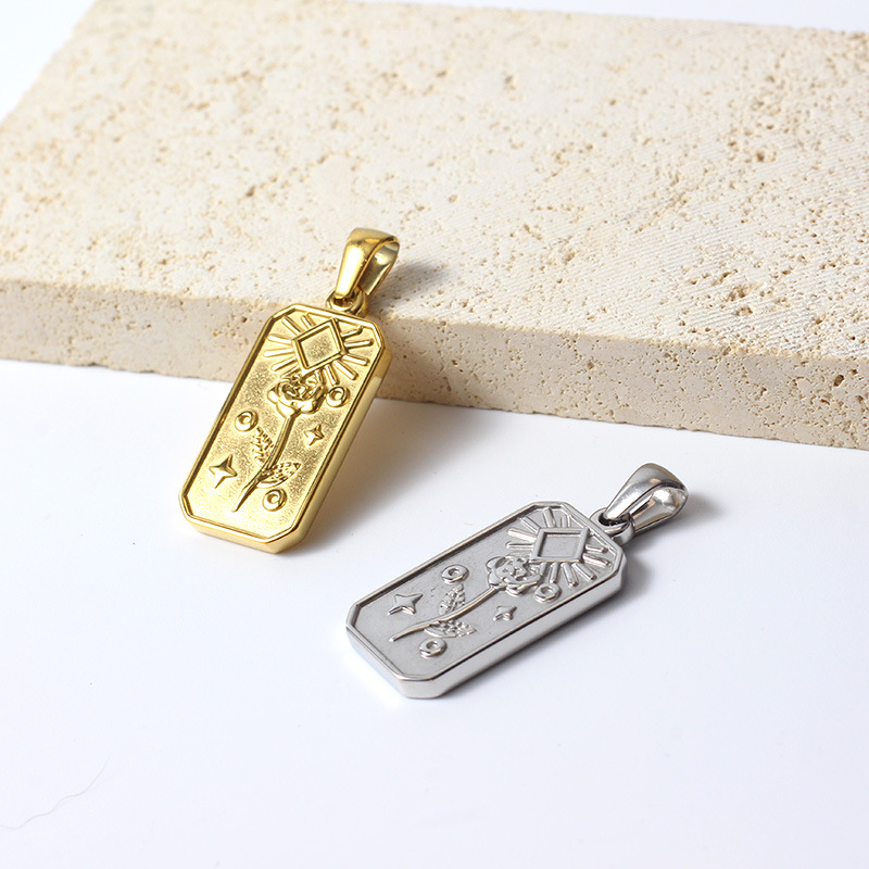 DIY Jewelry Accessories Classification 1 Piece 12*21mm 304 Stainless Steel Hand Moon Pendant