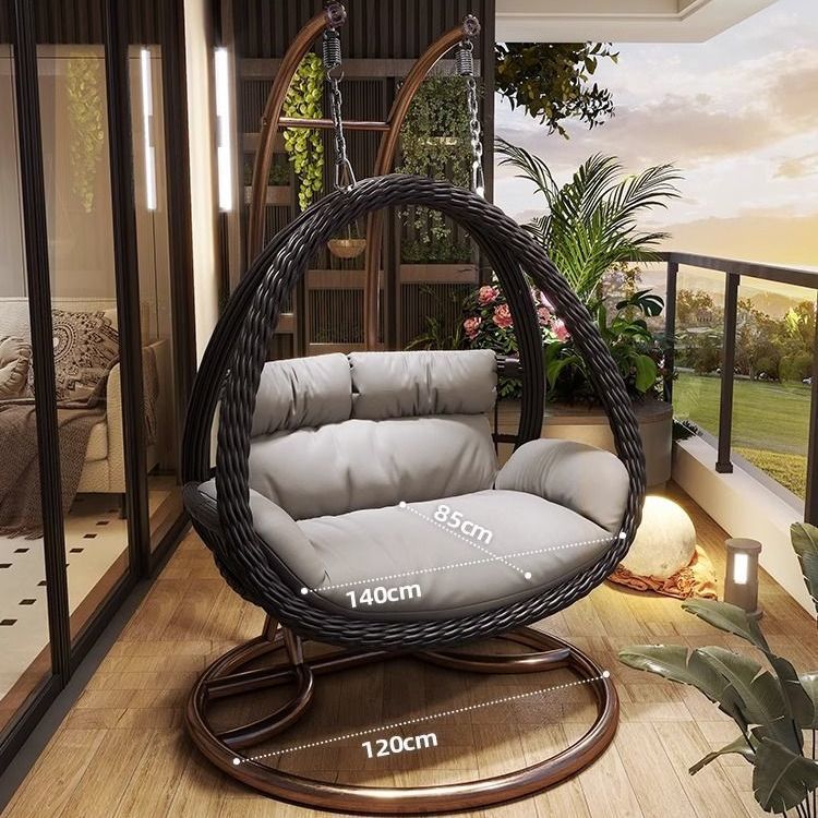 Romántica cesta de caña silla de cama cama de cuna balcón swing silla de mecedora de adultos al aire libre silla de perezoso interior nido de pájaros