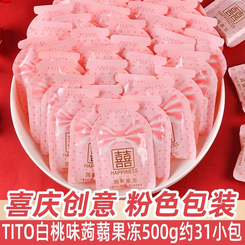 Коньяк Jelly (TITO) аромат Белый Персик, 500 г (~31 мини-пачек) праздничная свадебная подарочная закуска