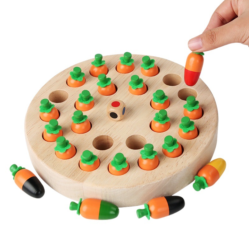 Madera divertido rábano seta memoria ajedrez tirando rábano Educación Infantil Educación Temprana concentración juego de escritorio interactivo ajedrez