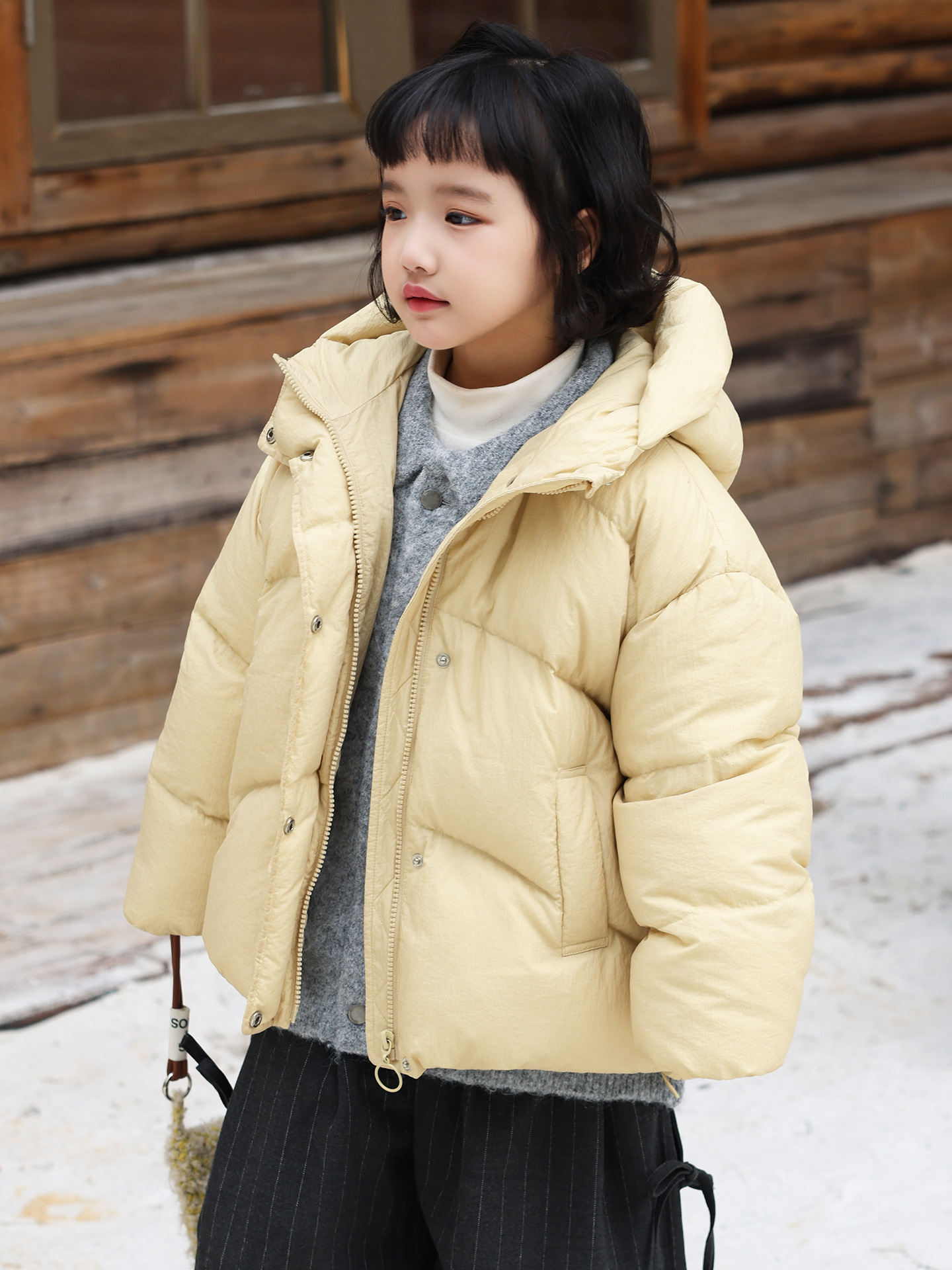 Winter children's velvet down jacket