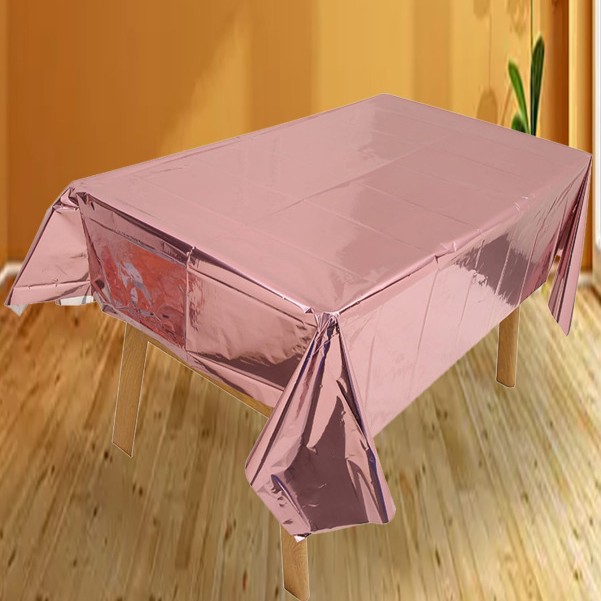 Fondo de pantalla CPP de fiesta de papel de aluminio transfronterizo rosa rojo láser niña cumpleaños boda mantel desechable suministros de fiesta image 8