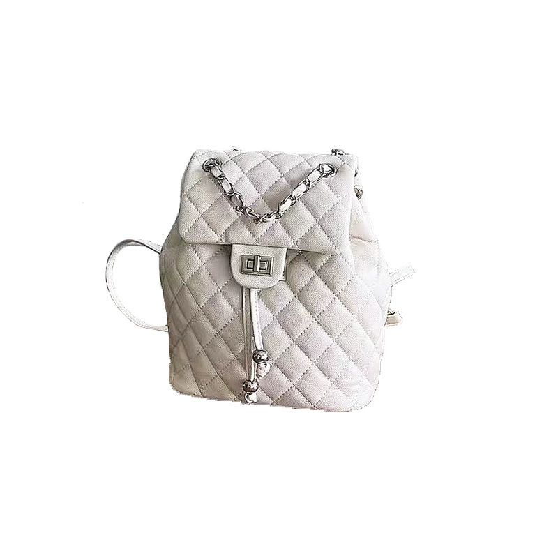 Кожаная цепь, вместительный маленький рюкзак, кожаная кожа, стиль Chanel, сумка на цепочке