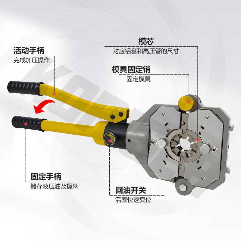 SC-3456 Automobile air conditioning manual hydraulic pipe crimping machine portable hose crimping pliers Automotive air conditioning pipe crimping pliers 4