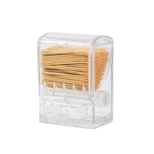 Creative vending machine toothpick box, transparent home toothpick bottle, daily rotating automatic toothpick tube, portable toothpick jar