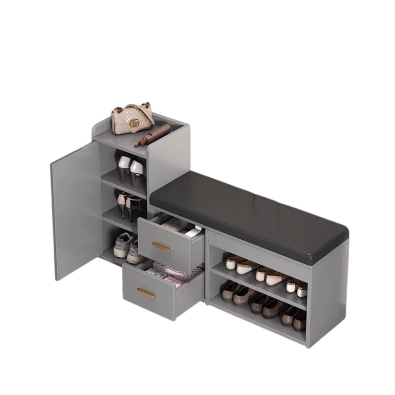 Taburete de cambio de zapatos para almacenar un portaje de zapatos de lujo ligero para el hogar, taburete de cambio de zapatos para el hogar