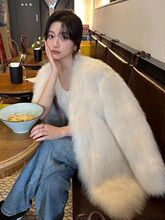 新款狐狸毛皮草外套女貂皮大衣中长款年轻皮毛一体厚毛毛上衣