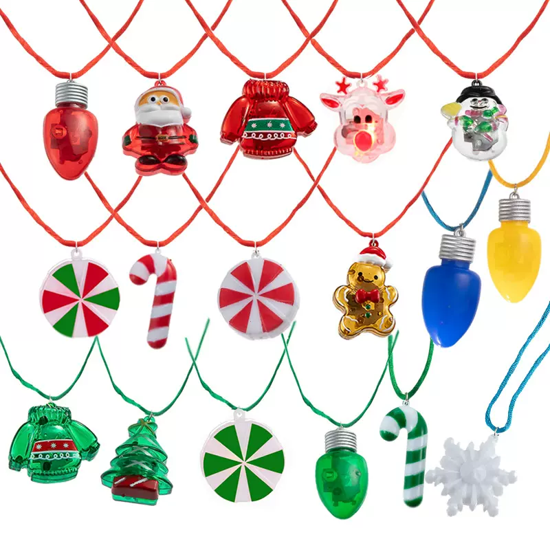 酷莱思特圣诞老人发光项链红绳陶瓷奥特曼楞严咒指南针小胖福节日