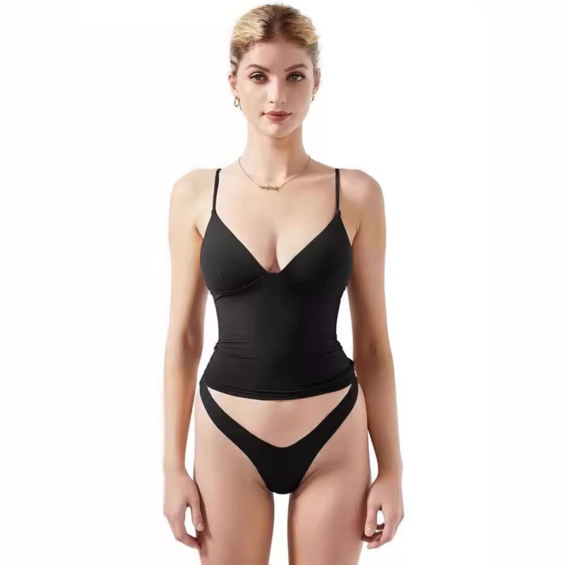 Cross-Border European and American Style Camisole for Women, Summer Spicy V-Neck Backless Top, High-End Two-Piece Set, Pure Desire Style Women's Clothing Cross-Border European and American Style Camisole for Women, Summer Spicy V-Neck Backless Top, High-End Two-Piece Set, Pure Desire Style Women's Clothing