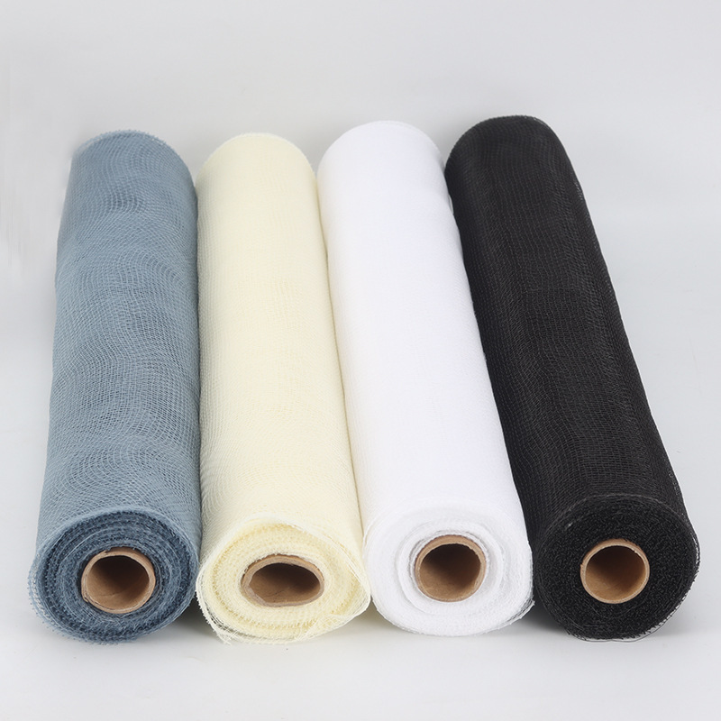 厂家批发花艺方格网纱鲜花包装材料花店花束包花高挺度素色PP纱网