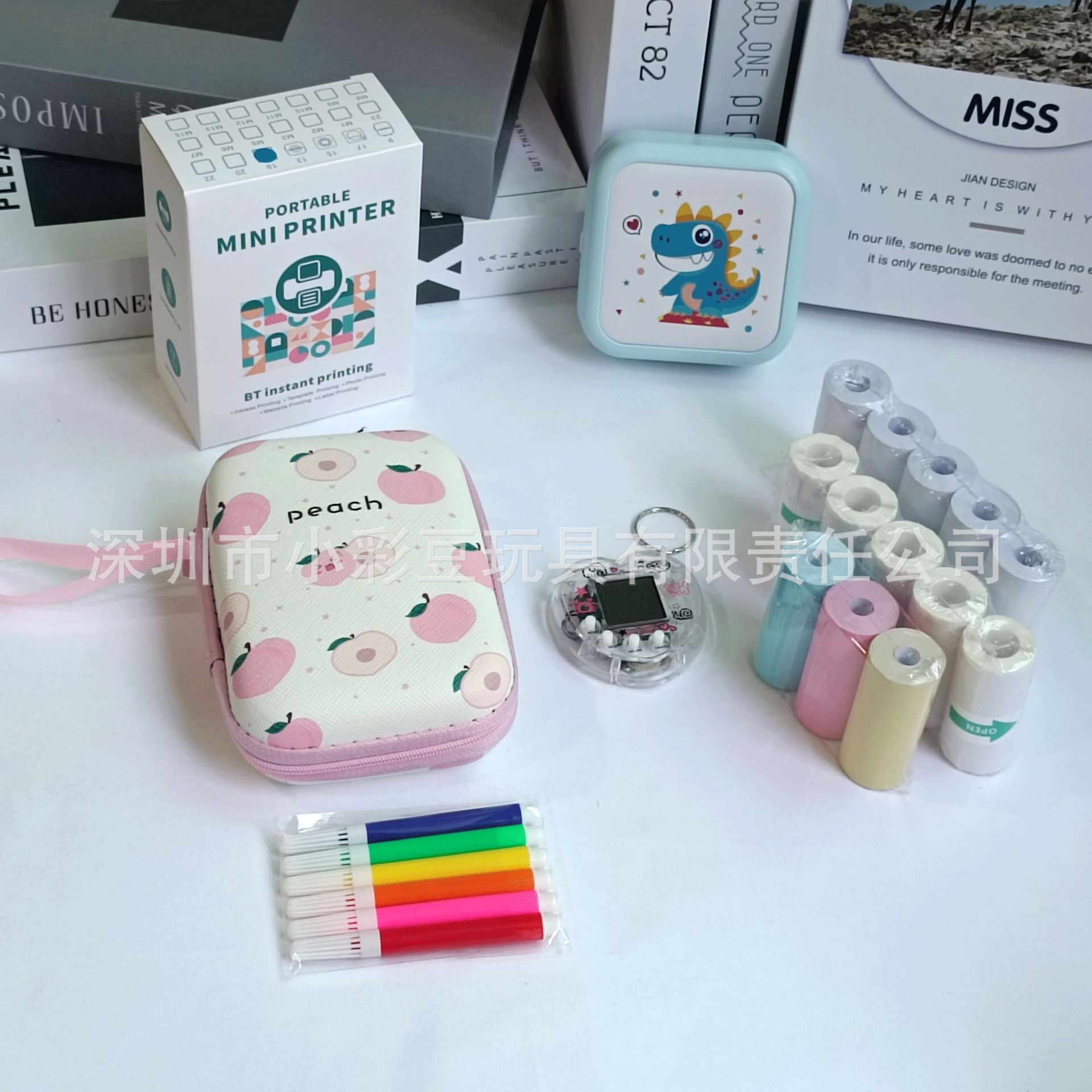 M3 공룡 블루 + 감열지 5개 + 접착지 5개 + 색종이 3개 + 색펜 + 가방 + 전자 애완동물