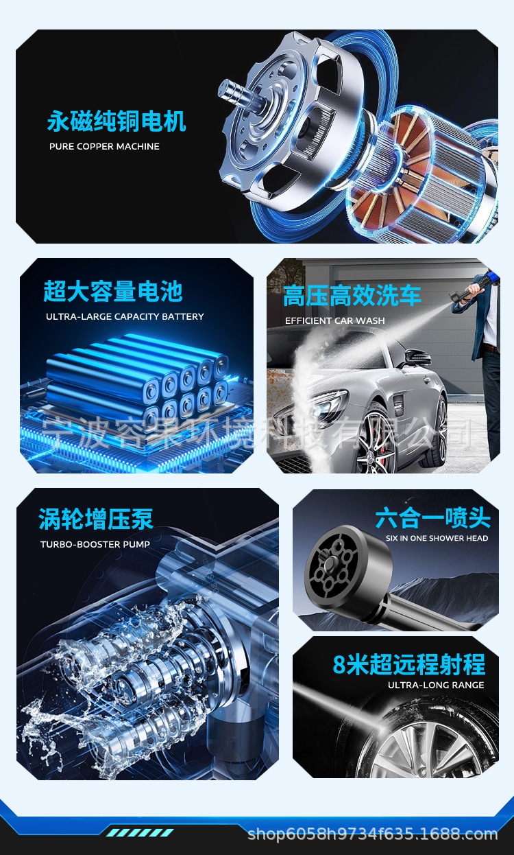 Directly from the Manufacturer: Wireless Car Washing Machine, High-Pressure Water Gun, Household Rechargeable Powerful Electric Water Gun, Car Washing Magic Tool