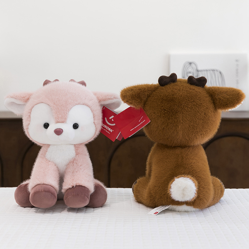 外贸新款仿真小鹿毛绒玩具公仔卡通小鹿乖乖玩偶可爱家居摆件批发