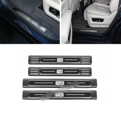 Threshold Strips, Modified Welcome Pedals, Dekorativ pedal başlıqları - door-outside-4-pieces-of-outer-sill-strips-stainless-steel-black-titanium-brushed-applicable-to-2026-wuling-huajing-s