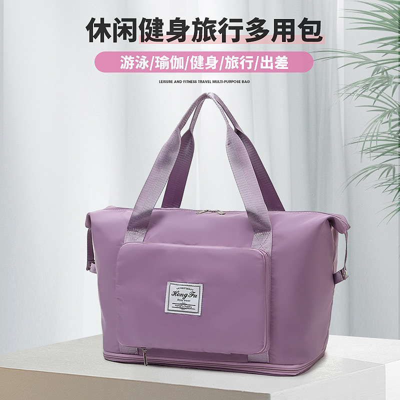 Bolsa de viaje plegable ligero gran capacidad buena bolsa de equipaje de almacenamiento bolso del estudiante puede cubrir trolley equipaje bolsa de moda
