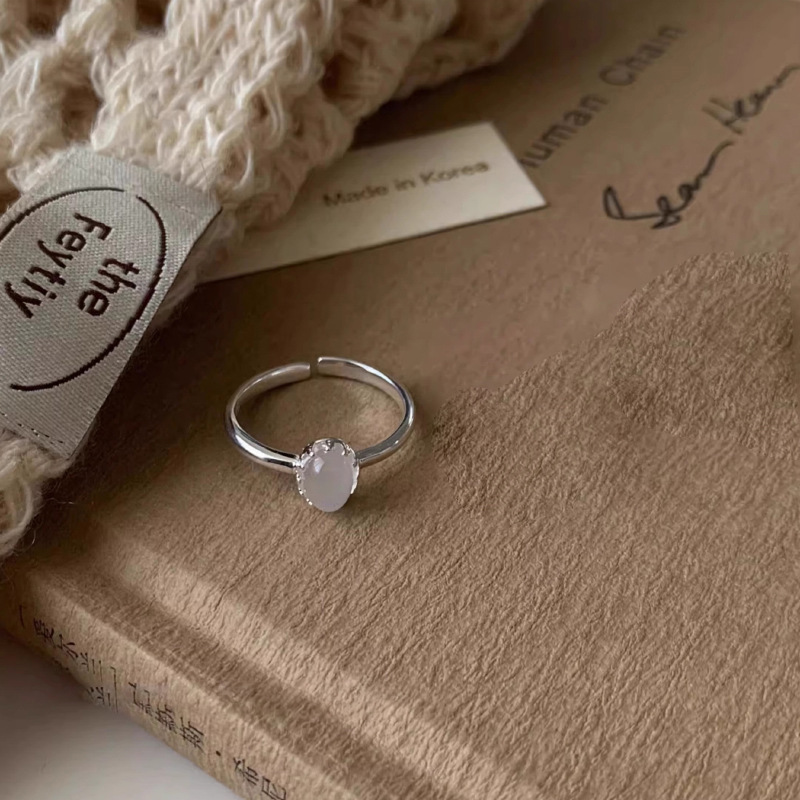 Colorful Moonstone Niche Design For Women Fashionable Exquisite Commuting Layered Wear Versatile High-End Open Ring_voghion.com