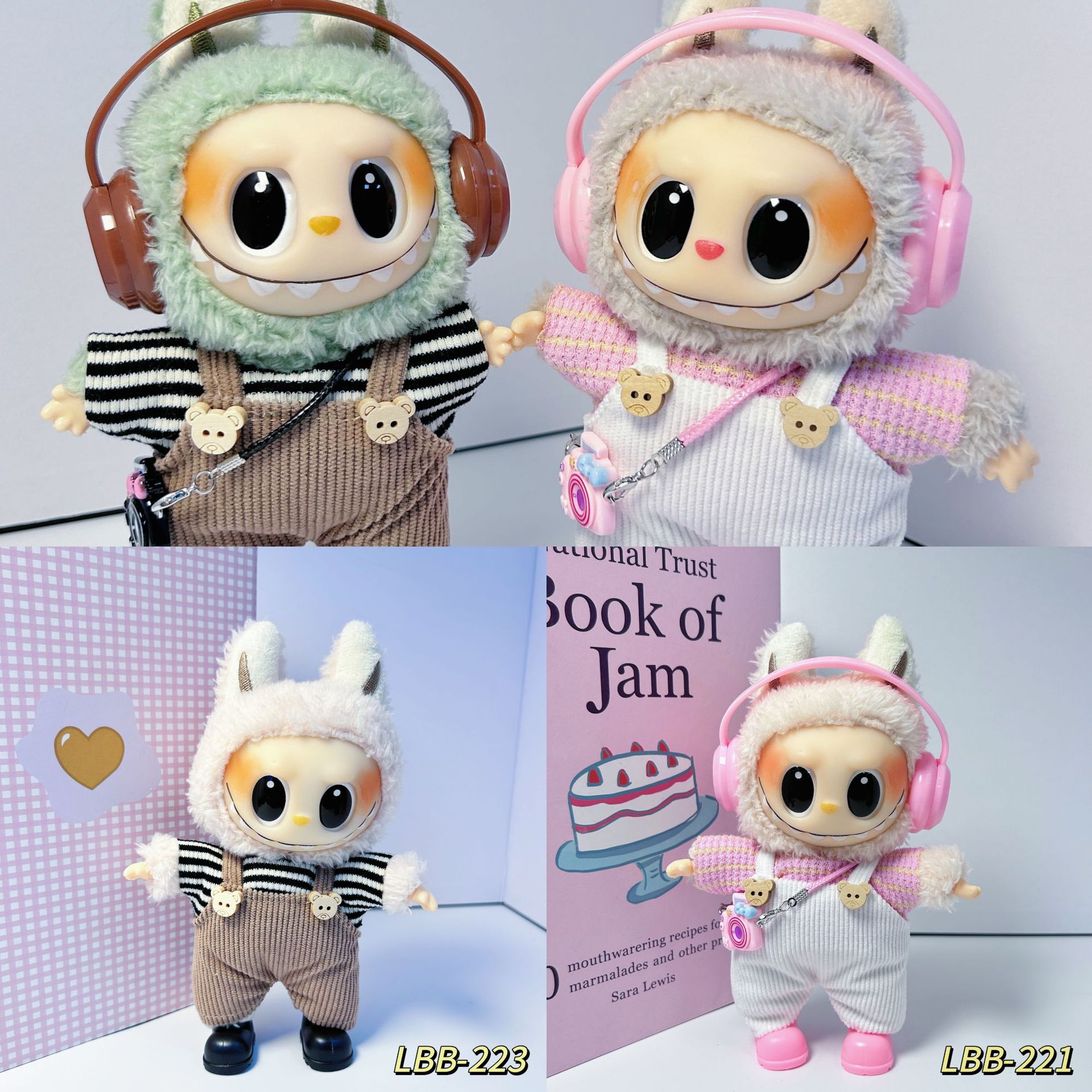 Solo ropa] Una, dos, tres llaves Labubu colgante de ropa Rabubu ropa de bebé Happy baby baby boys