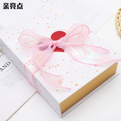 Wholesale  new flower shop materials flower bouquet packaging silk ribbon pearlescent wave colorful mermaid ribbon