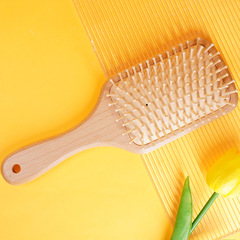 廠家直批櫸木原色按摩氣墊梳順發造型美發梳子柔韌梳齒大板氣囊梳