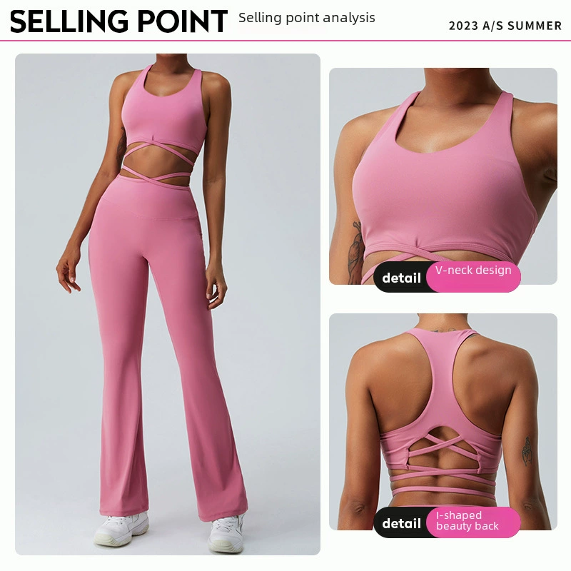 Йога-одежда, набор, мегафон, спортивные л leggings для зала, европейский стиль, тонкие бретели, красивый спину